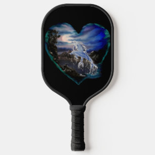 Bucht bei Nacht , Dolphin-Liebe Pickleball Schläger