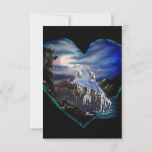 Bucht bei Nacht , Dolphin-Liebe RSVP Karte