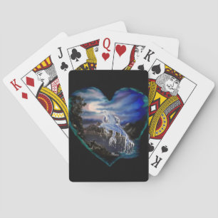 Bucht bei Nacht , Dolphin-Liebe Spielkarten