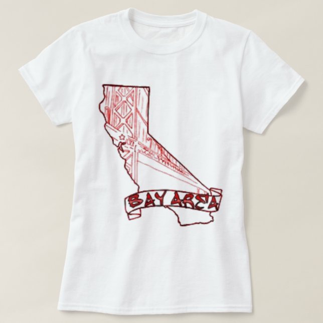 Bucht-Bereich Kalifornien T-Shirt (Design vorne)