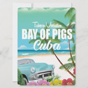 Bucht der Schweine, Kuba Strandurlaubposter Einladung
