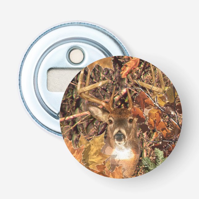 Bucht in Camouflage Weißer Schwanz Hirsch Flaschenöffner (Vorderseite)