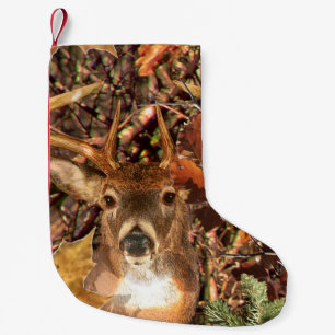 Bucht in Camouflage Weißer Schwanz Hirsch Kleiner Weihnachtsstrumpf