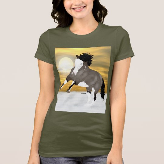 Bucht Roan Overo Pinto-Mustang-Pferd T-Shirt