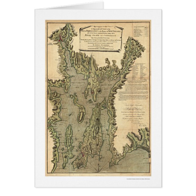 Bucht von Narraganset Karte 1777 (Vorne)