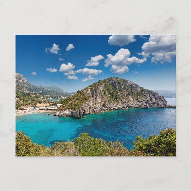 Bucht von Paleokastritsa in Korfu, Griechenland Postkarte (Vorderseite)