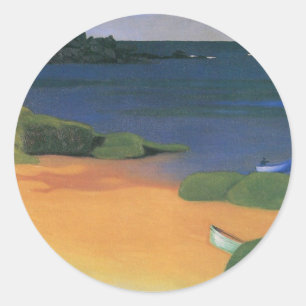 Bucht von Tregastel von Felix Vallotton, Fine Art Runder Aufkleber