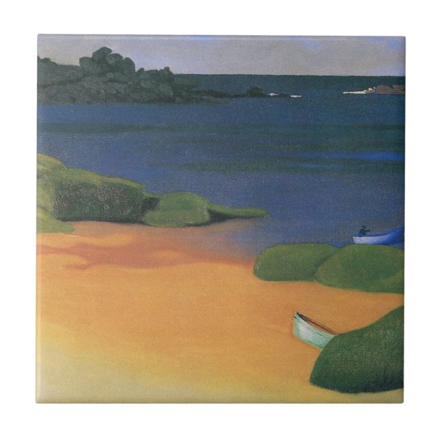 Bucht von Tregastel von Felix Vallotton, Kunst Fliese (Vorderseite)