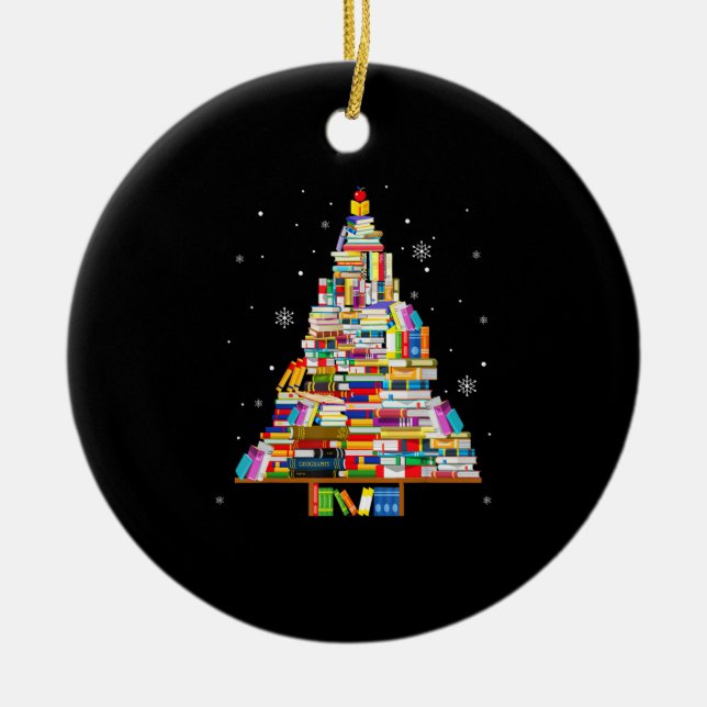 Buchtischler-Buchliebhaber xmas Keramik Ornament (Vorne)