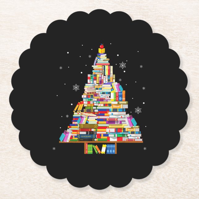 Buchtischler-Buchliebhaber xmas Untersetzer (Vorderseite)