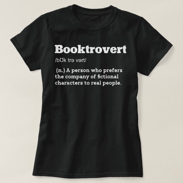 Buchtrovert Definition Funny Book Lover Bedeutung  T-Shirt (Design vorne)