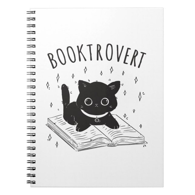 Buchtrovertekatze mit Buch und Sternen (Vorderseite)