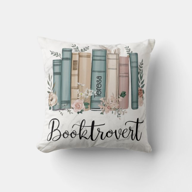 Buchtrovertierte personalisierte Aquarellbücher in Kissen (Vorderseite)