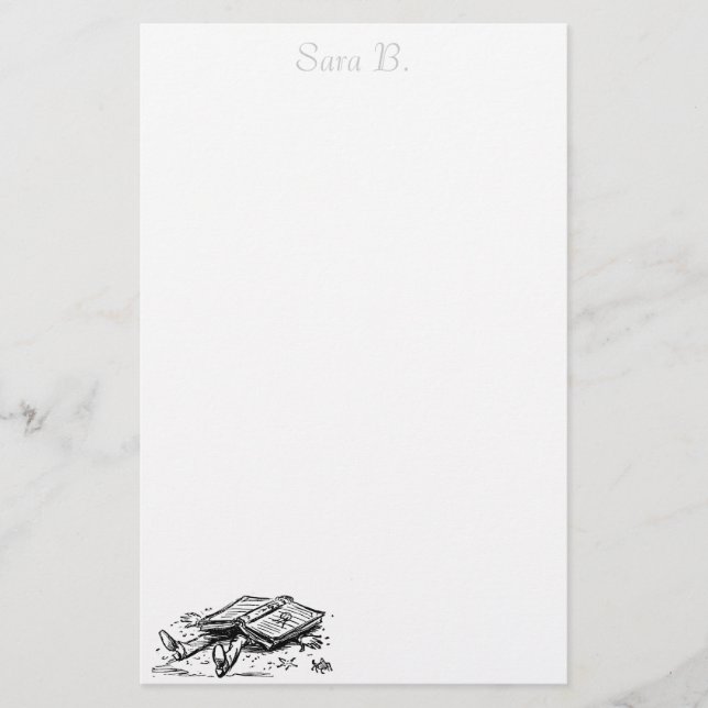 Buchunfallbriefpapier personalisiert briefpapier (Vorderseite)