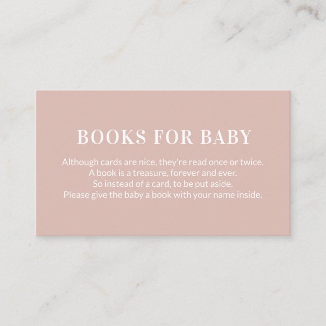 Buchungsanfrage Bücher für Baby Pink Begleitkarte (Vorderseite)