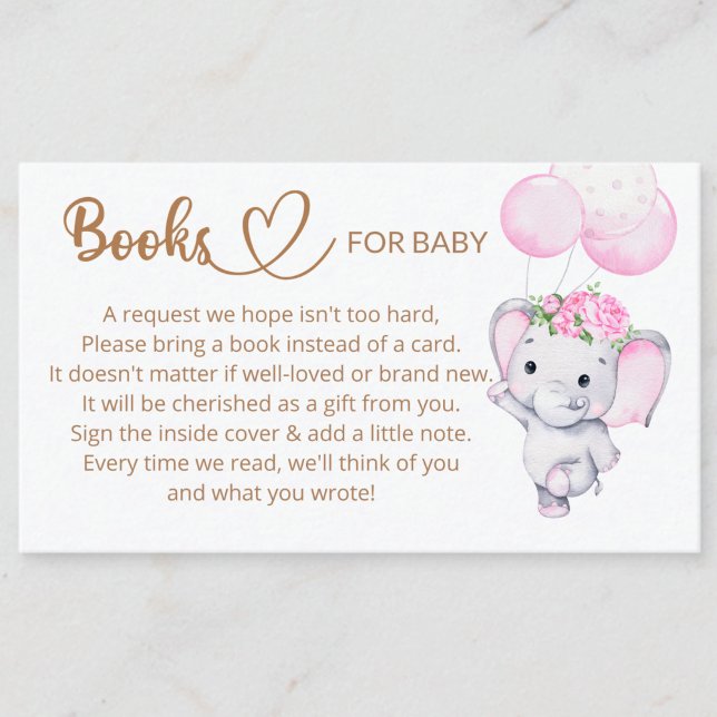 Buchungsanfrage für Baby Girl Elephant Baby Shower Begleitkarte (Von Creator hochgeladen)