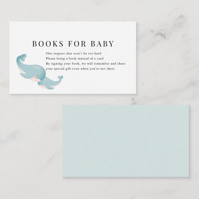 Buchungsanfrage für Whales Blue Baby Begleitkarte (Vorne/Hinten)