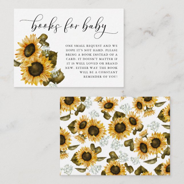 Buchungskarte für Sonnenblumen Begleitkarte (Vorne/Hinten)