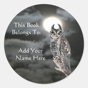 Buchungsplatte Wiccan Owl Runder Aufkleber
