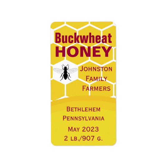 Buchweizen-Bienenwabe Adressaufkleber