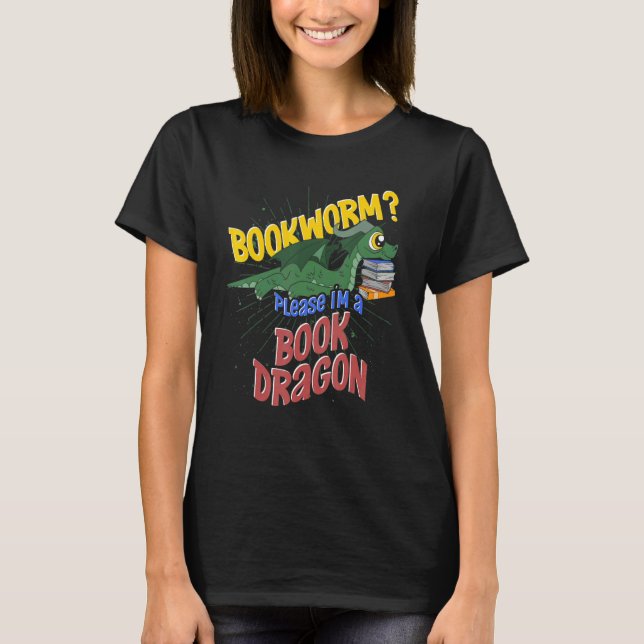 Buchwortbuch Reading Mythical Creature Niedlich Bo T-Shirt (Vorderseite)