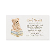 Buchwunsch Neutraler Teddybär Baby Shower Boho