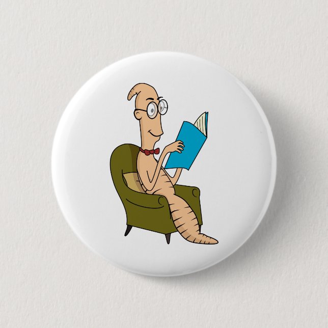 Buchwurm Button (Vorderseite)