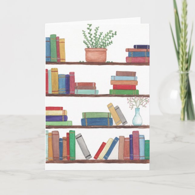 Buchwurm Dankeskarte (Vorderseite)