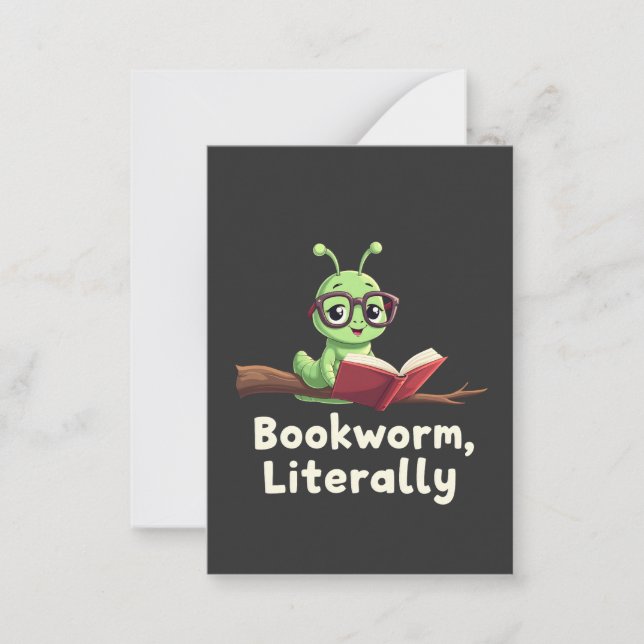 Buchwurm Literaturliebhaber Mitteilungskarte (Vorderseite)