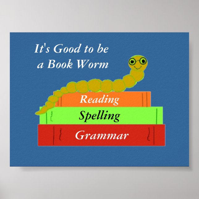 Buchwurm Poster (Vorne)