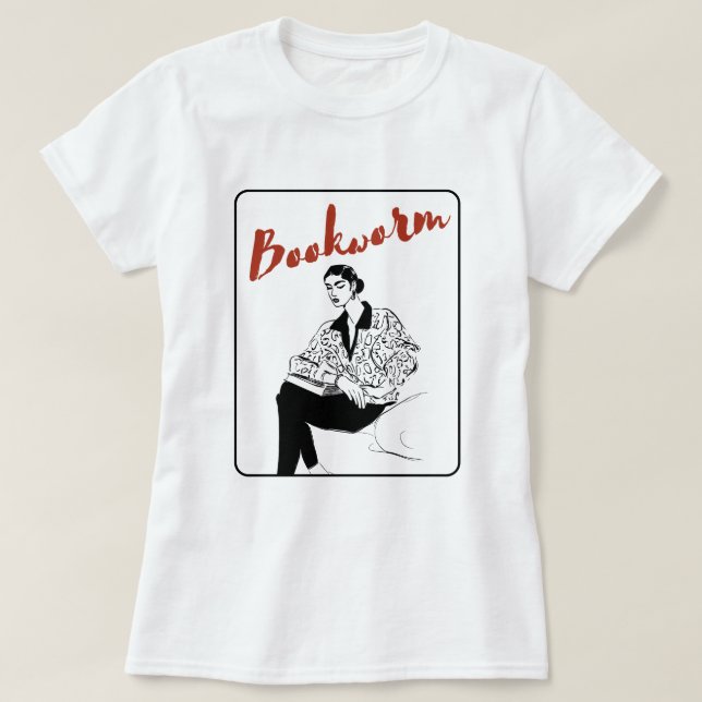Buchwurmmädchen T-Shirt (Design vorne)
