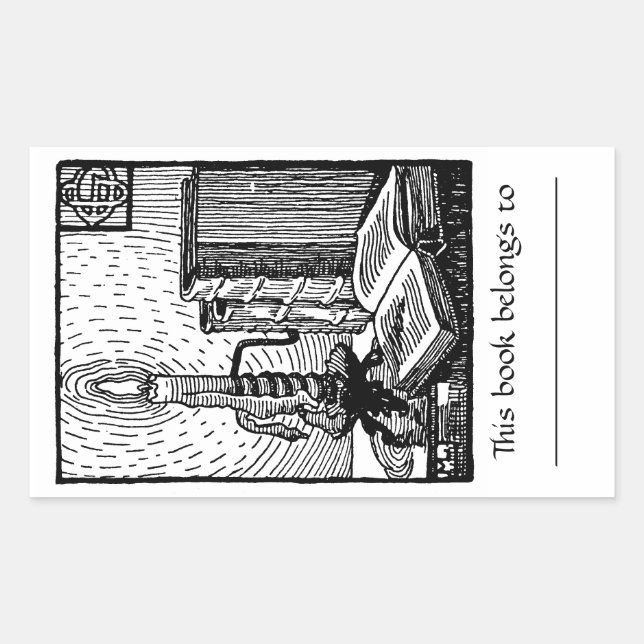 Buchzeichen-Aufkleber für Bücher und Kerzen Rechteckiger Aufkleber (Vorderseite)