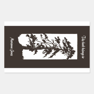Buchzeichen-Aufkleber für Jugendstil-Silhouette Rechteckiger Aufkleber