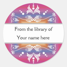 Buchzeichen der rosa Bibliothek Runder Aufkleber