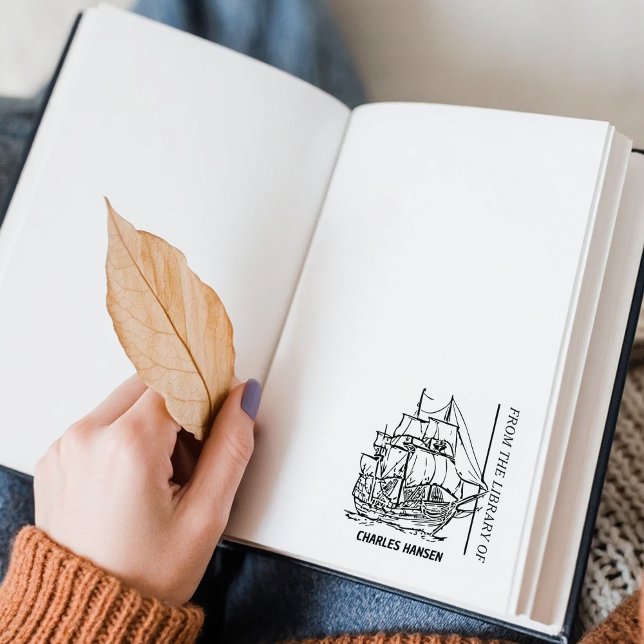 Buchzeichen des Vintagen Schiffskörpers Gummistempel (Von Creator hochgeladen)