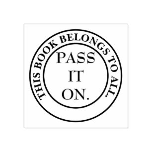 Buchzeichen fördert Buchaustausch Gummistempel