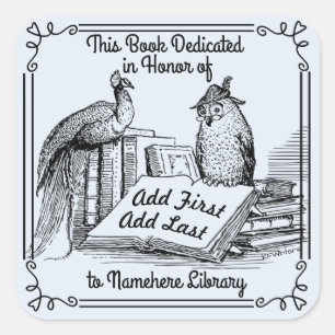 Buchzeichen für Bibliotheksspezifische Verwendung, Quadratischer Aufkleber