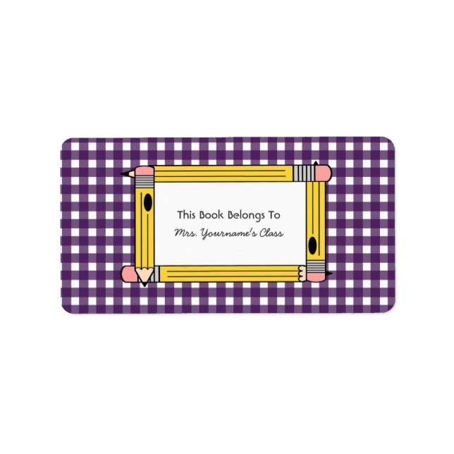 Buchzeichen für Stifte und Polka Dots School Book  Adressaufkleber (Vorne)