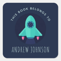 Buchzeichen "Green Rocket Space Theme Boys"