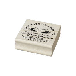 Buchzeichen Lehrer Label Rose Adress Name Eyes Gummistempel