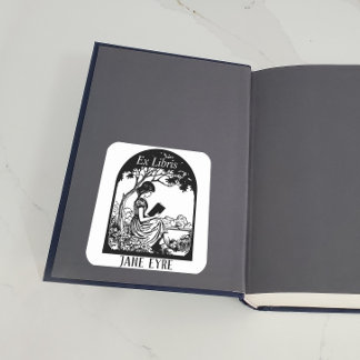 Buchzeichen - Mädchenlektüre unter Bäumen Quadratischer Aufkleber