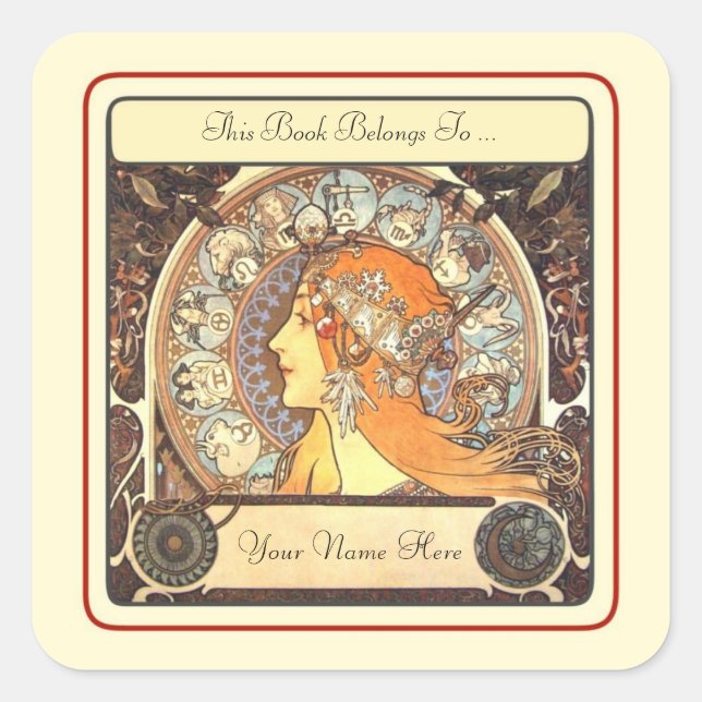 Buchzeichen Quadratischer Aufkleber (Vorderseite)