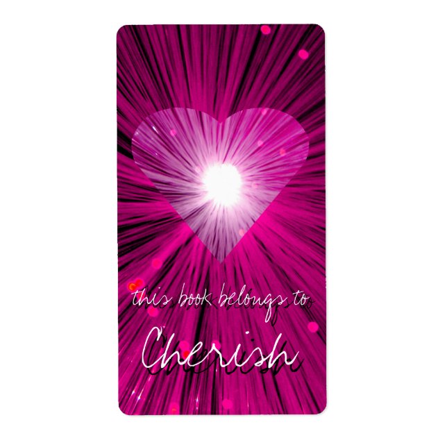 Buchzeichen "Rosa Herz" (Vorne)