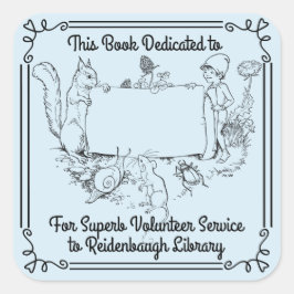 Buchzeichen Sticker Library Freiwillige. Schulname