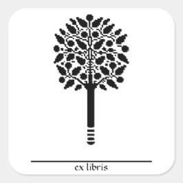 Buchzeichen-Sticker Quadratischer Aufkleber