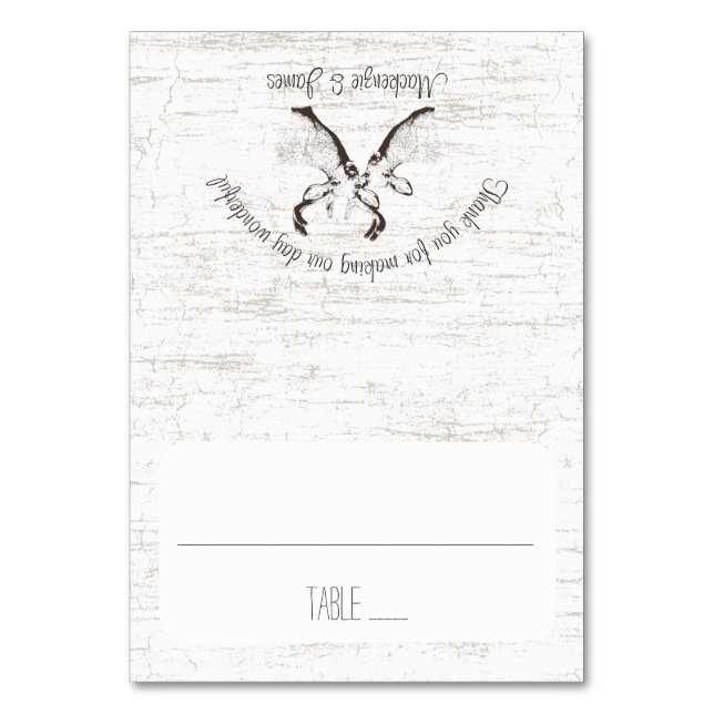 Buck and Deer Birch Woch Sitzkarte Tischnummer (Vorderseite)