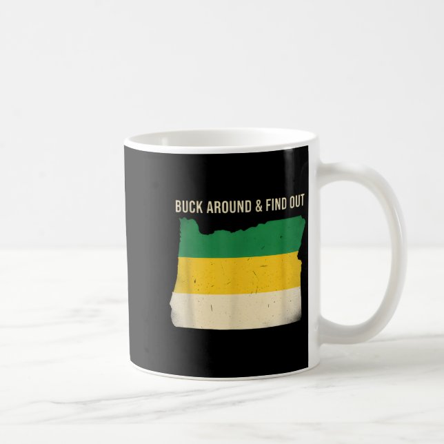Buck Around Oregon Map Funny Wildlife Adventure Vi Kaffeetasse (Rechts)