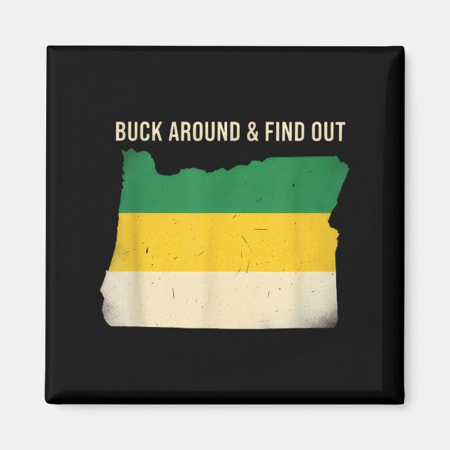 Buck Around Oregon Map Funny Wildlife Adventure Vi Magnet (Vorne)