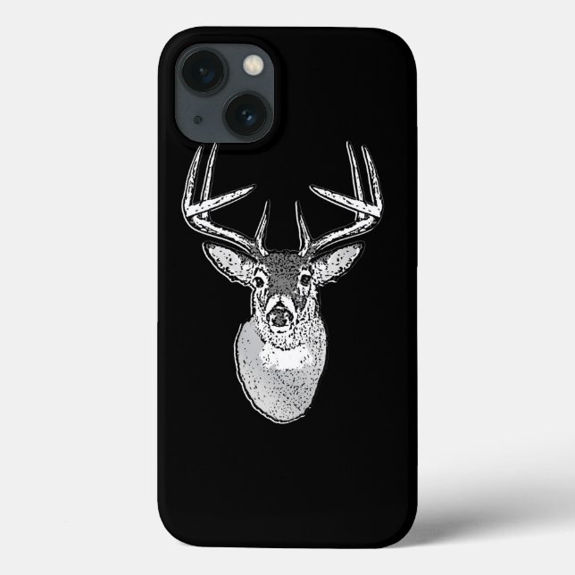 Buck auf Schwarz-weißem Schwanz Hirsch Case-Mate iPhone Hülle (Rückseite)