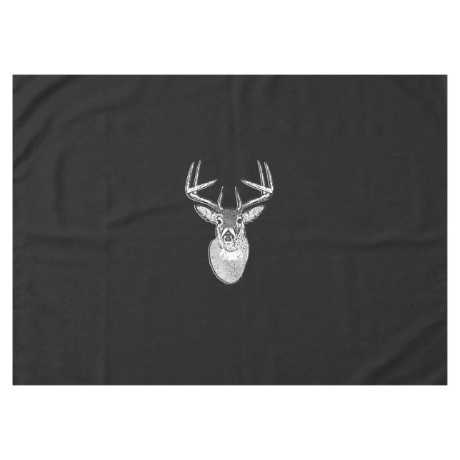 Buck auf Schwarz-weißem Schwanz Hirsch Tischdecke (Vorderseite (Horizontal))